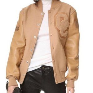 NWT Opening Ceremony  Varsity Jacket In Camel XS